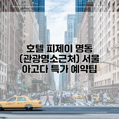 호텔 피제이 명동 (관광명소근처) 서울 아고다 특가 예약팁